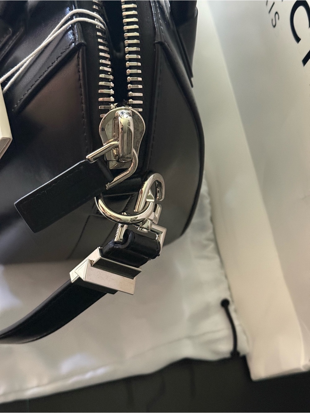 Givenchy Black Leather Satchel with Detachable Strap - Picture 4 of 12